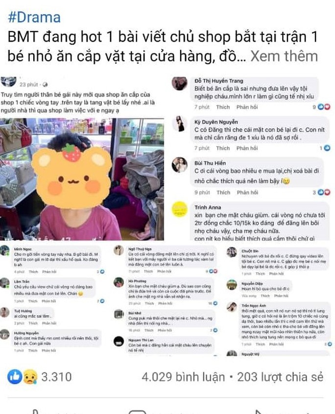 Chủ shop thời trang bêu rếu bé gái 5 tuổi vì chiếc vòng 10k khiến CĐM phẫn nộ Chủ shop thời trang bêu rếu bé gái 5 tuổi vì chiếc vòng 10k khiến CĐM phẫn nộ