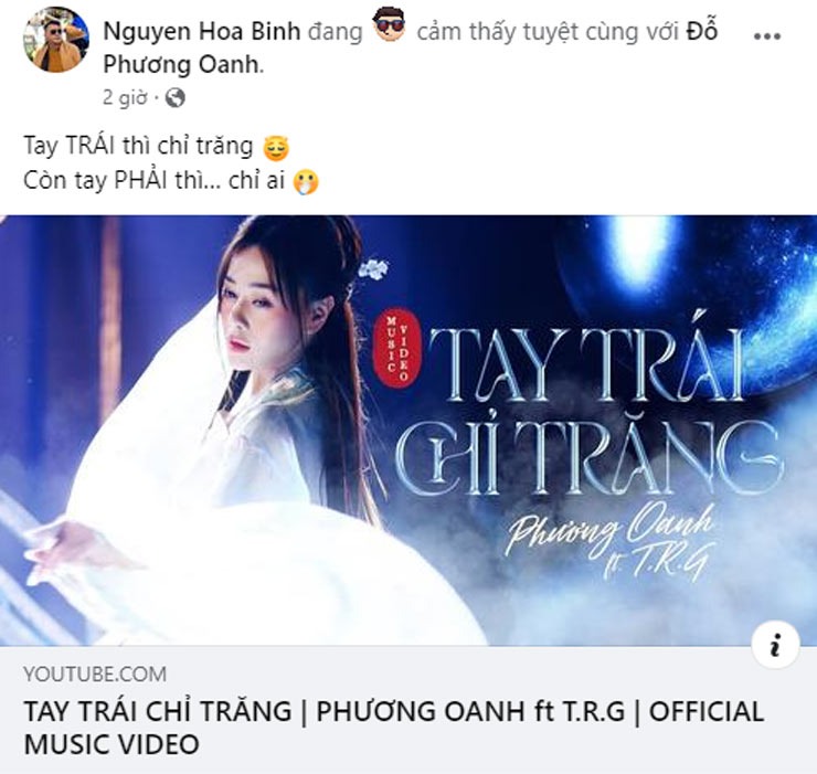 Shark Bình có động thái gây chú ý khi Phương Oanh ra mắt MV ca nhạc 'Tay Trái Chỉ Trăng' Shark Bình có động thái gây chú ý khi Phương Oanh ra mắt MV ca nhạc 'Tay Trái Chỉ Trăng'