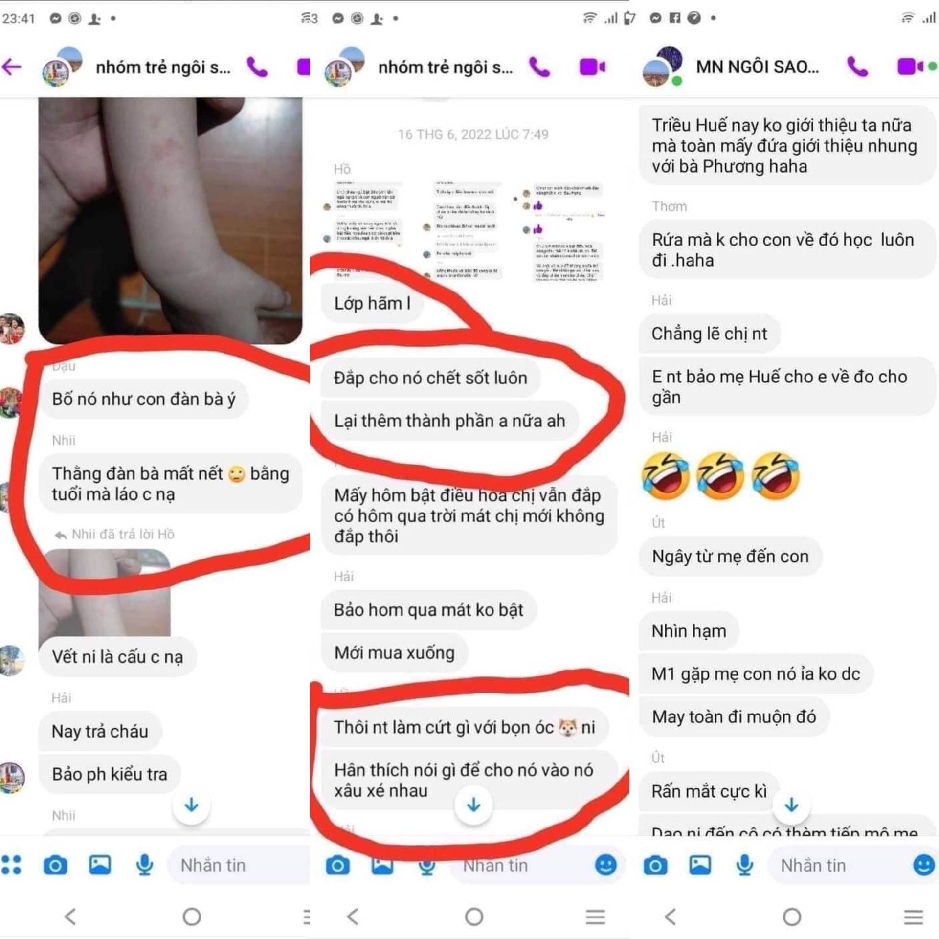 1 trong những tin nhắn trong nhóm kín trên MXH của các cô giáo mầm non.