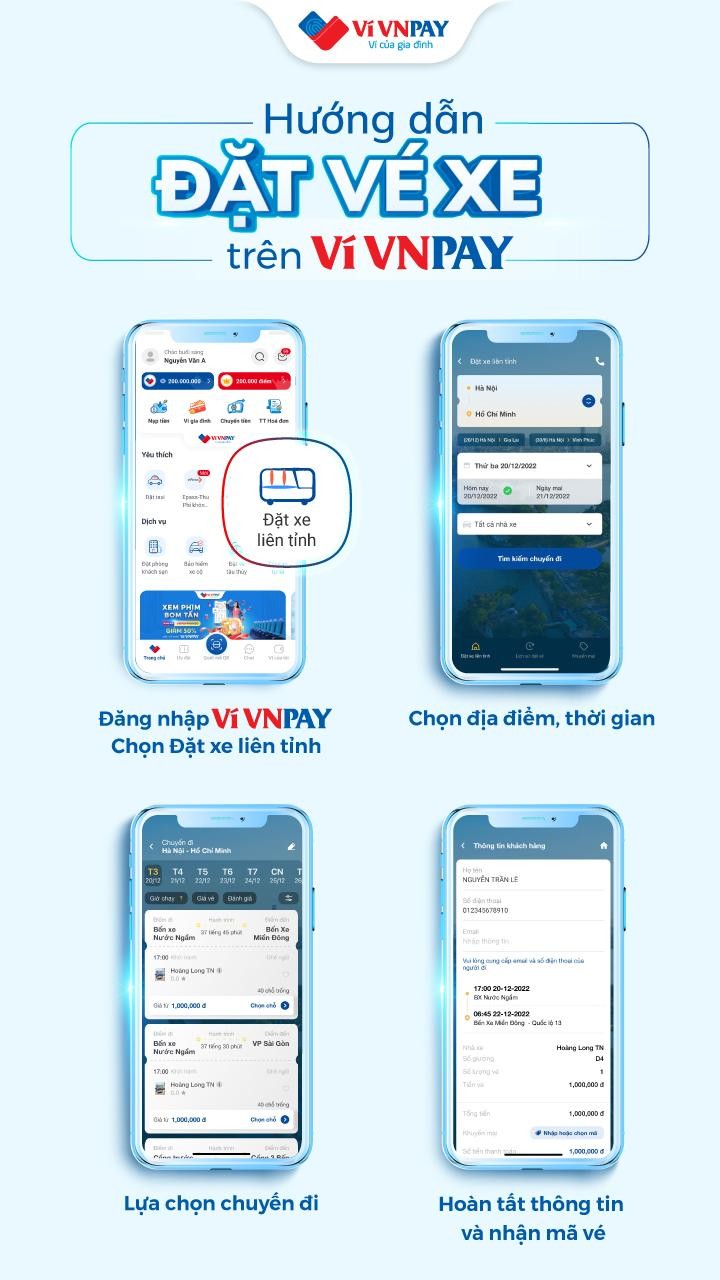 Hướng dẫn đặt vé xe Phương Trang trên ví VNPAY.