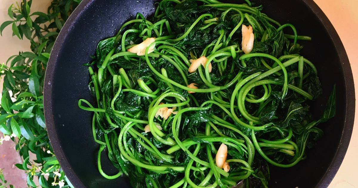 Rau khoai lang xào tỏi. Ảnh internet