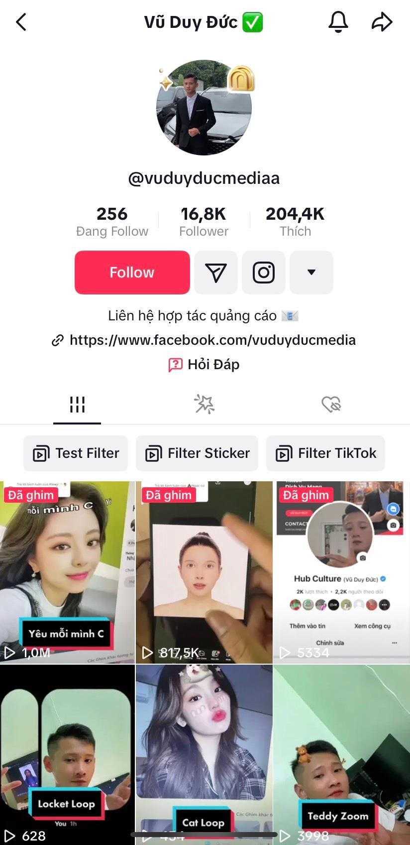 Kênh TikTok của Duy Đức thu hút người xem nhờ sự hài hước, duyên dáng và những ý tưởng sáng tạo độc đáo của chủ kênh.