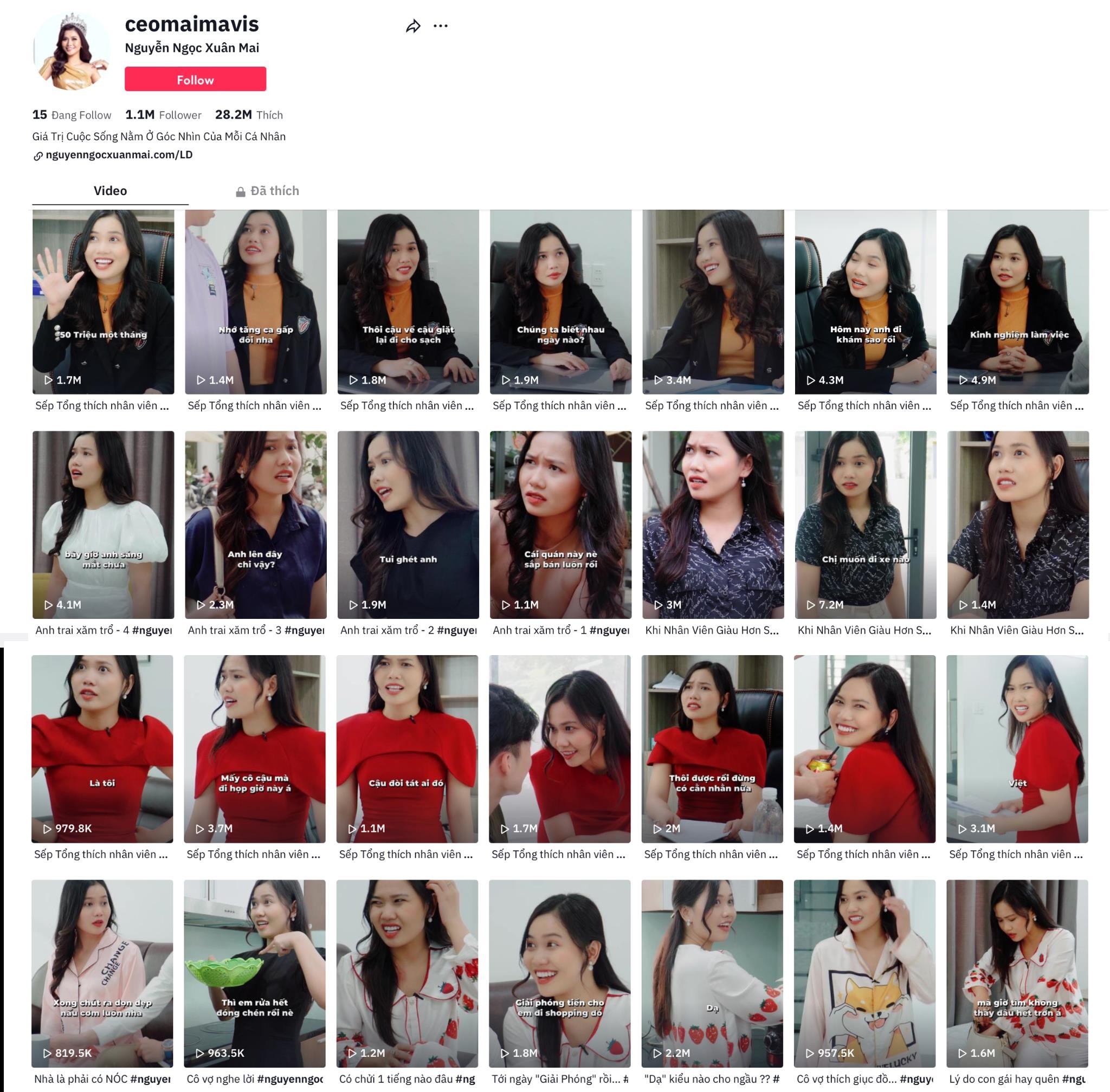 Nguyễn Ngọc Xuân Mai có kênh 1M Followers chỉ sau 2 tháng xây dựng