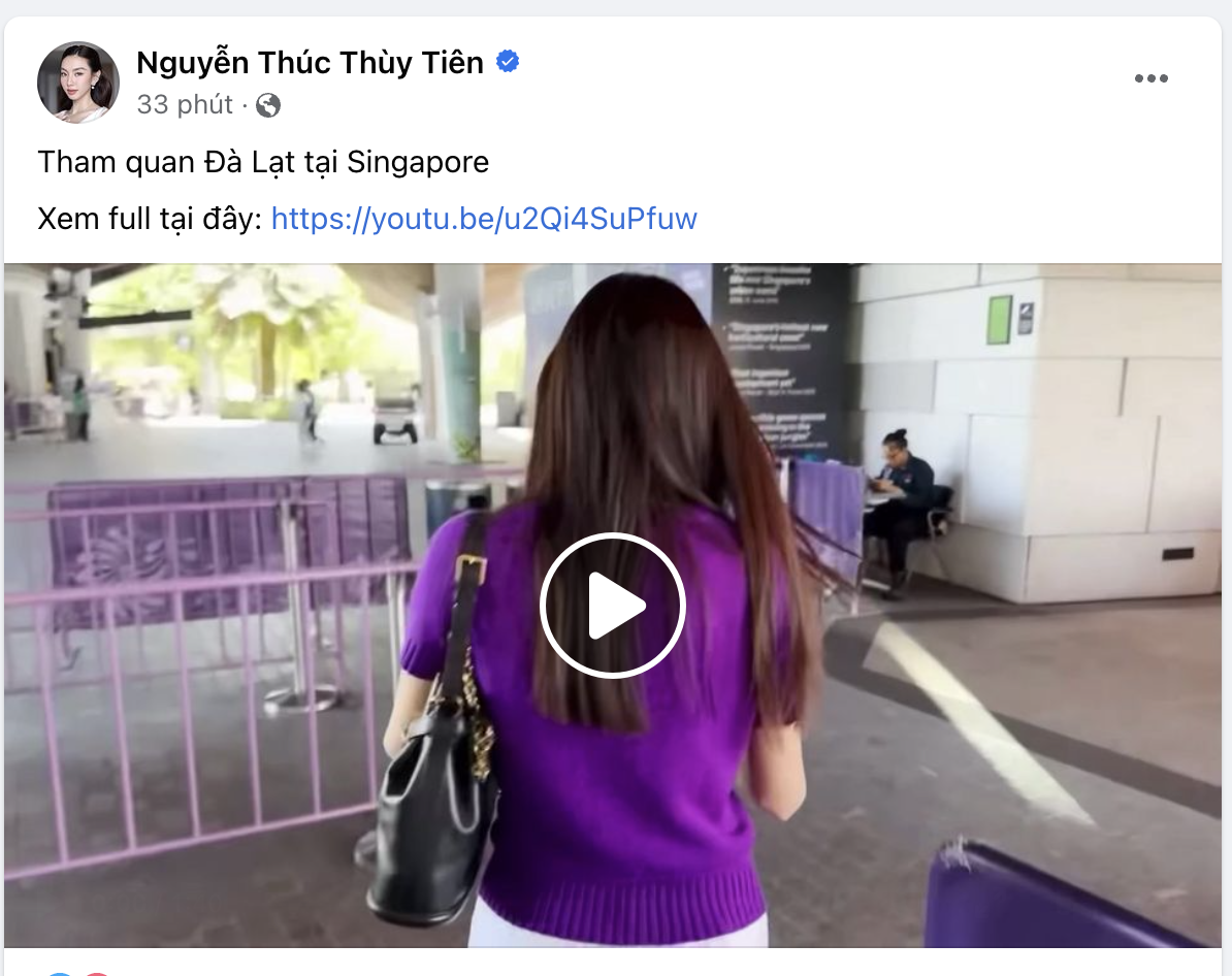 Thuỳ Tiên đang có chuyến du lịch tại quốc đảo sư tử (Ảnh: Chụp màn hình)