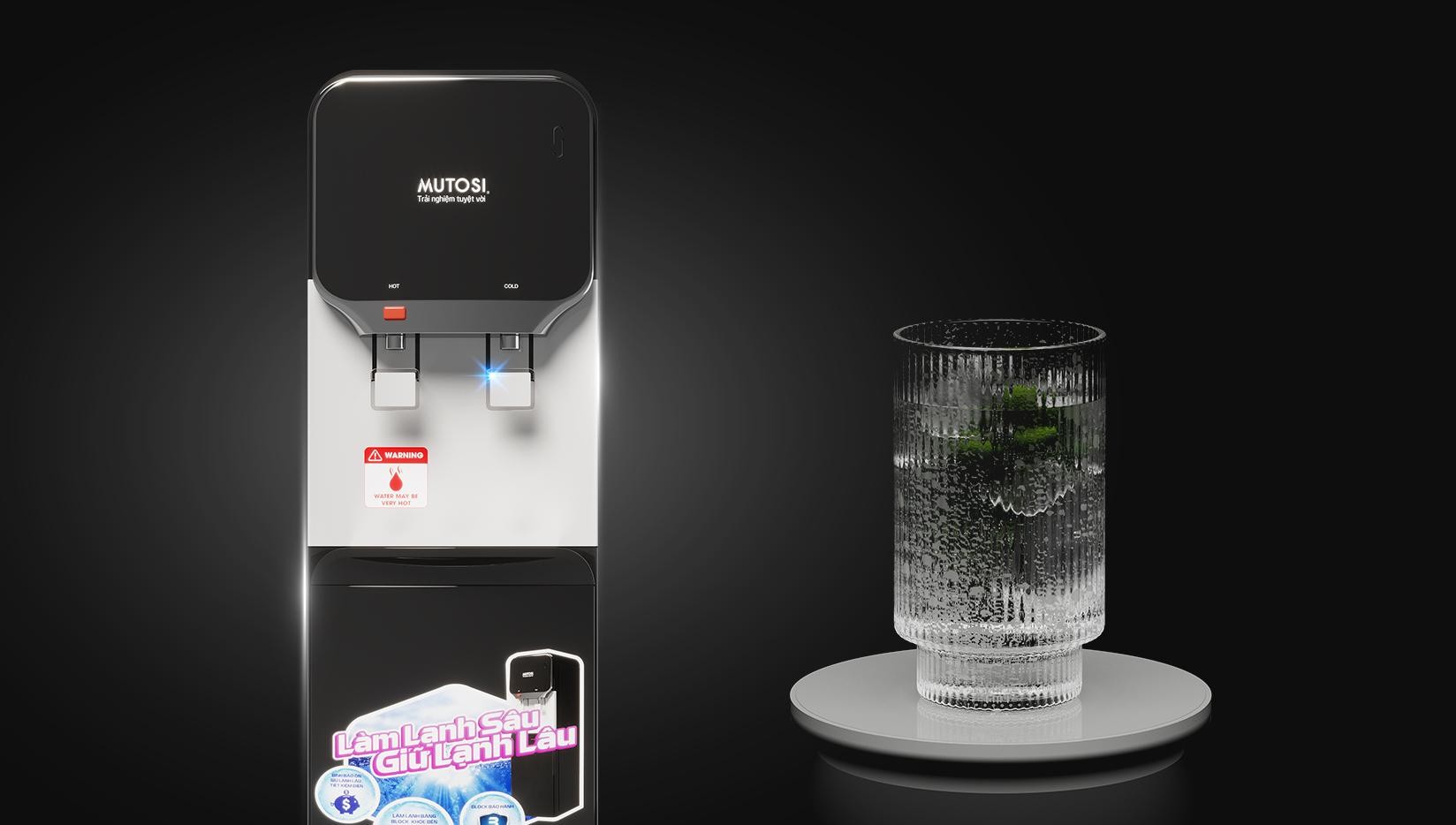 Cây nước nóng lạnh Mutosi trang bị công nghệ Block cung cấp nước lạnh nhanh và lạnh sâu hơn Cây nước nóng lạnh Mutosi trang bị công nghệ Block cung cấp nước lạnh nhanh và lạnh sâu hơn