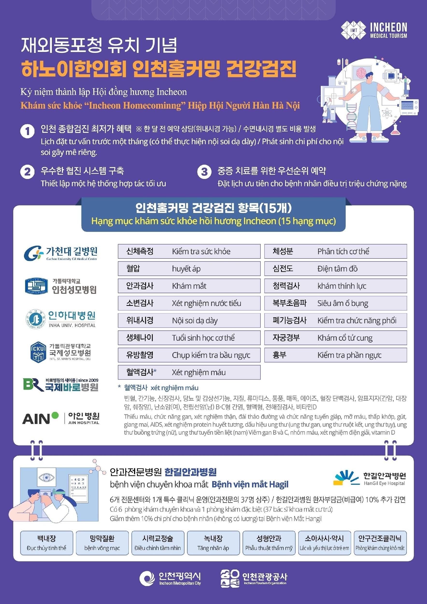 Tài liệu quảng cáo “Khám sức khỏe Incheon Homecoming”