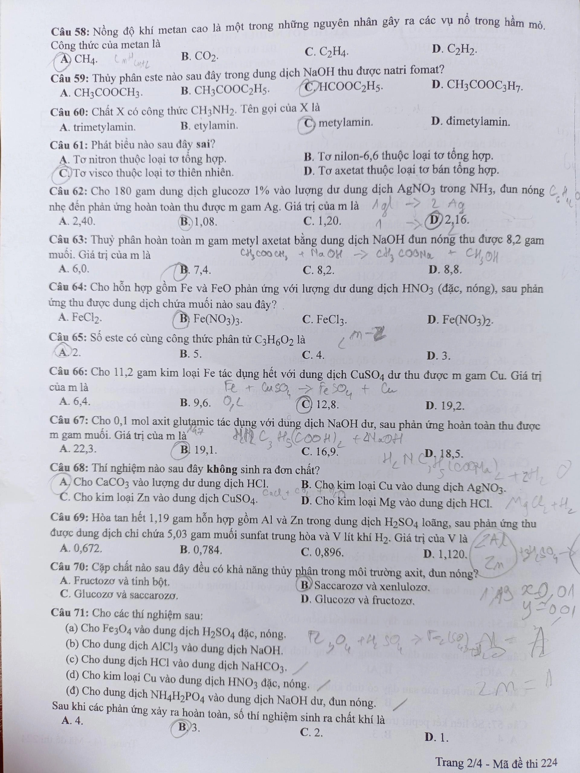 Đề thi THPT quốc gia 2022 môn Hóa học tất cả các mã đề - Ảnh 6 Đề thi THPT quốc gia 2022 môn Hóa học tất cả các mã đề - Ảnh 6