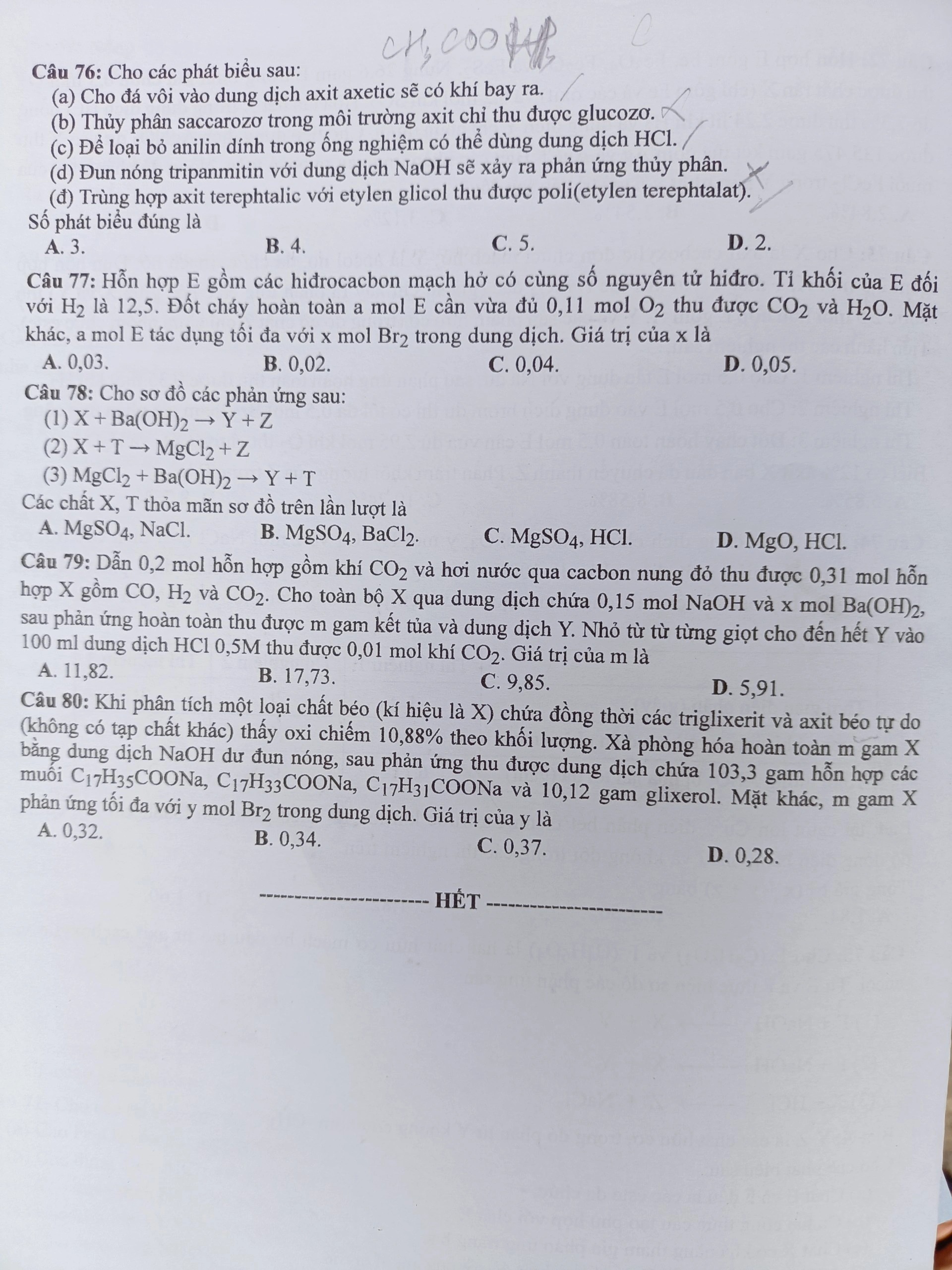 Đề thi THPT quốc gia 2022 môn Hóa học tất cả các mã đề