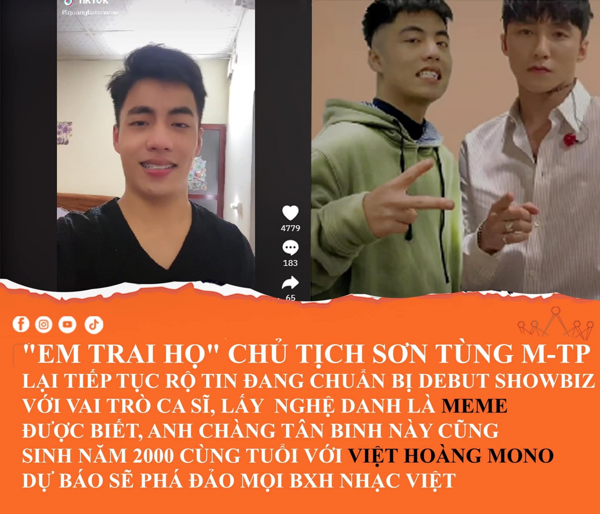 Sau MONO 'tấn công' showbiz Việt, rộ tin 'em trai họ' Sơn Tùng debut với nghệ danh MEME