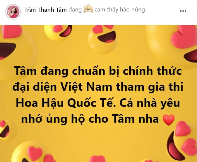 Thông báo mới của Trần Thanh Tâm khiến nhiều người chú ý (Ảnh: Chụp màn hình) Thông báo mới của Trần Thanh Tâm khiến nhiều người chú ý (Ảnh: Chụp màn hình)