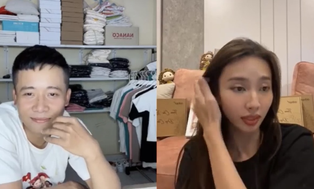 Buổi livestream của Thuỳ Tiên - Quang Linh Vlogs (Ảnh: Chụp màn hình)