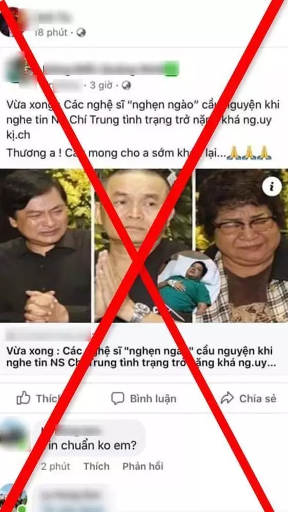 Nhiều nghệ sĩ đã vô cùng bức xúc khi nhiều trang đưa sai lệch về tình hình sức khỏe của mình (Ảnh: Chụp màn hình) Nhiều nghệ sĩ đã vô cùng bức xúc khi nhiều trang đưa sai lệch về tình hình sức khỏe của mình (Ảnh: Chụp màn hình)