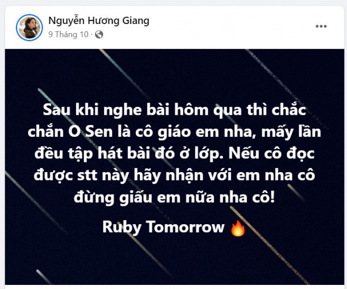 O Sen (Ngọc Mai) trách Hương Giang vì để lộ danh tính của mình trong 'Ca sĩ mặt nạ' - Ảnh 1 O Sen (Ngọc Mai) trách Hương Giang vì để lộ danh tính của mình trong 'Ca sĩ mặt nạ' - Ảnh 1
