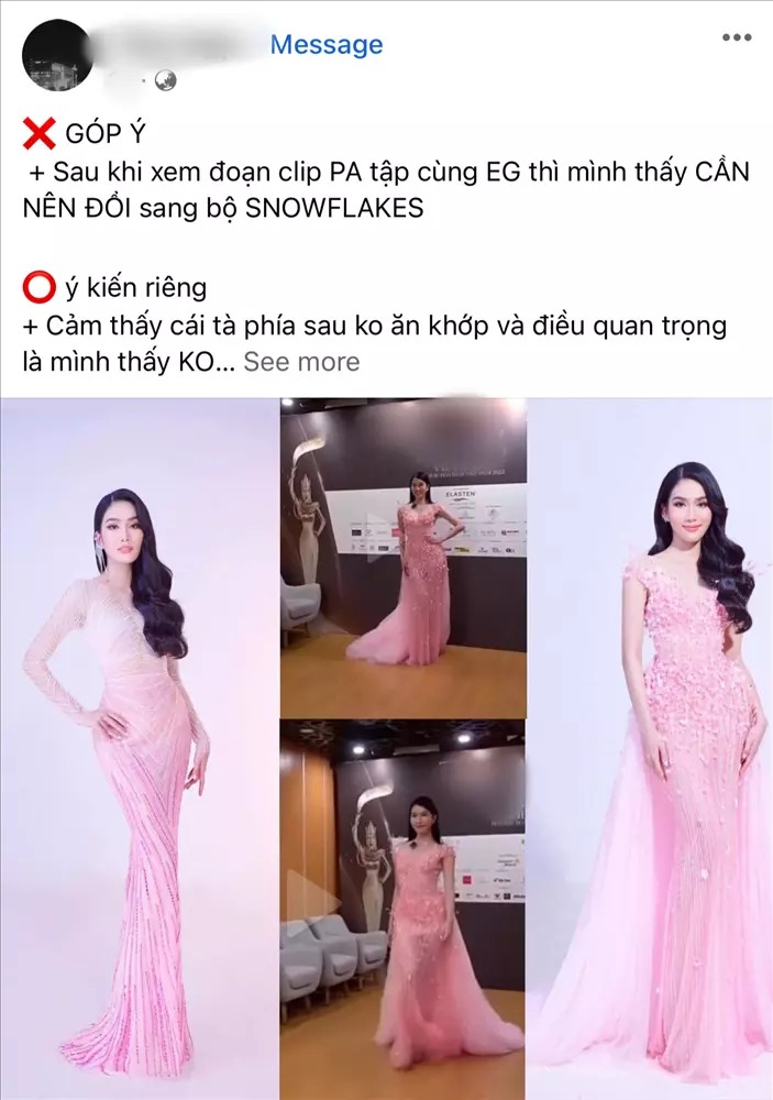 Fan góp ý Phương Anh khi nhìn bộ váy dạ hội (Ảnh: Chụp màn hình) Fan góp ý Phương Anh khi nhìn bộ váy dạ hội (Ảnh: Chụp màn hình)