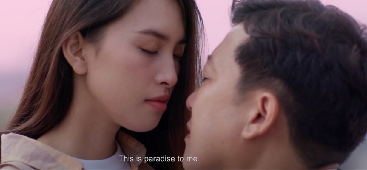 Phân cảnh của Trường Giang - Tiểu Vy trong dự án phim mới (Ảnh: Chụp màn hình)