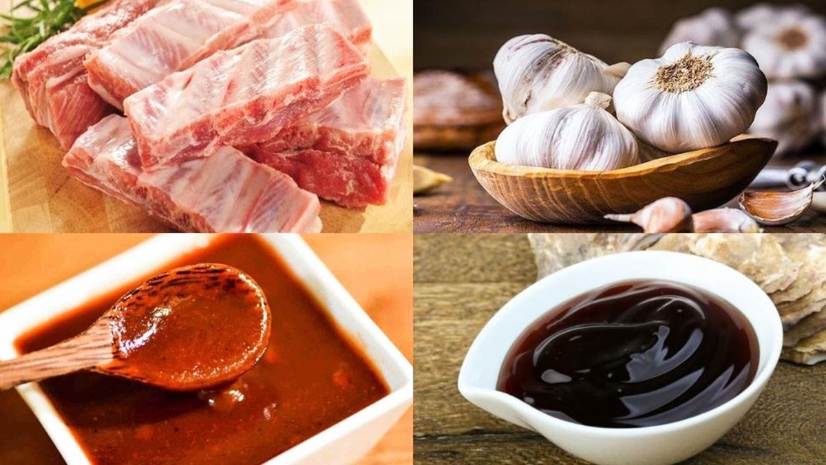 Các nguyên liệu được chuẩn bị để có thể nấu sốt ướp BBQ