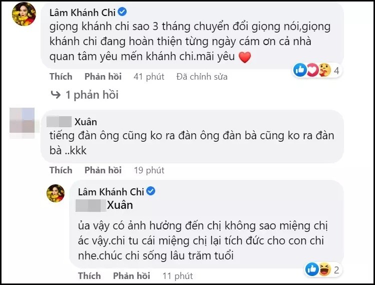 Trước những lời chê bai, Lâm Khánh Chi không ngần ngại lên tiếng (Ảnh: Chụp màn hình) Trước những lời chê bai, Lâm Khánh Chi không ngần ngại lên tiếng (Ảnh: Chụp màn hình)
