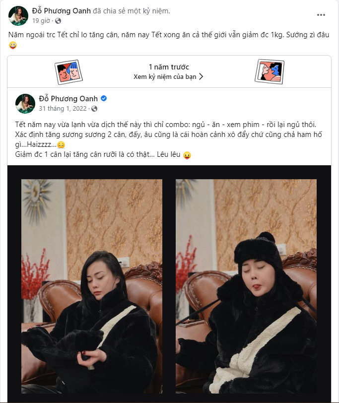 Phương Oanh chia sẻ lại dòng caption khiến nhiều người chú ý (Ảnh: Chụp màn hình)