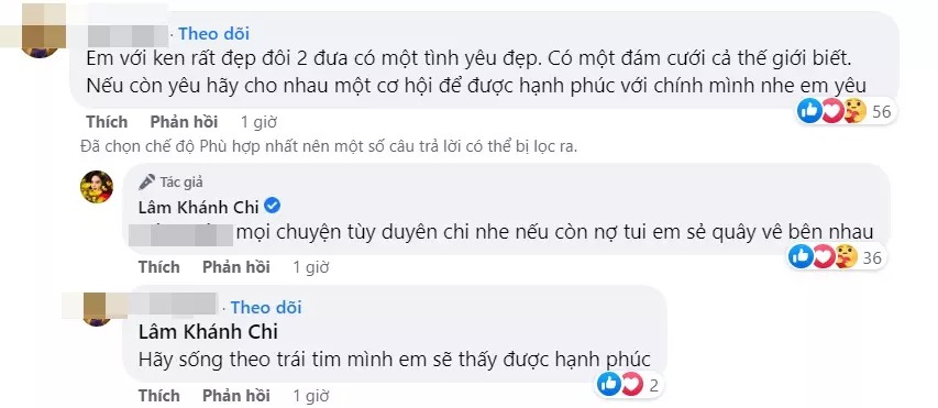 Màn tương tác của Lâm Khánh Chi với người bạn khiến nhiều người chú ý (Ảnh: Chụp màn hình)