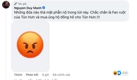 Duy Mạnh 'dằn mặt' anti-fan trước lùm xùm nghi vấn Tuấn Hưng bán đồng hồ giả 2