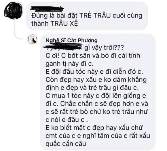 Màn 'đáp trả' của Cát Phượng khiến nhiều người bất ngờ (Ảnh: Chụp màn hình) Màn 'đáp trả' của Cát Phượng khiến nhiều người bất ngờ (Ảnh: Chụp màn hình)