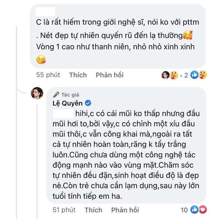 Lệ Quyên thừa nhận 'dao kéo' 1 bộ phận nhỏ trên gương mặt 2 Lệ Quyên thừa nhận 'dao kéo' 1 bộ phận nhỏ trên gương mặt 2