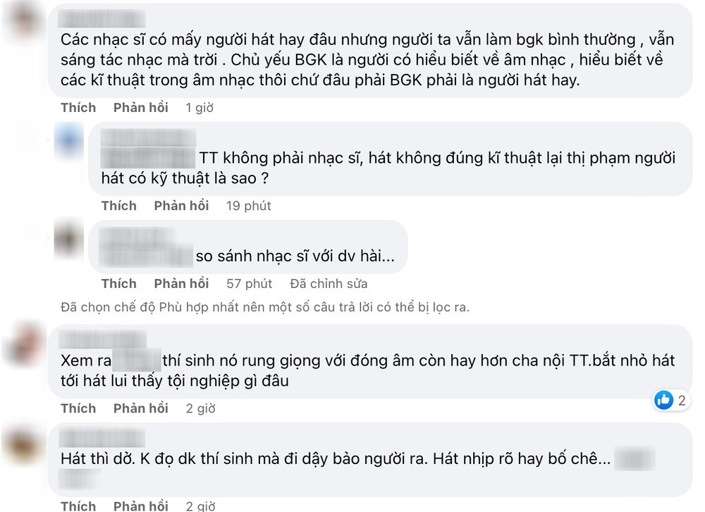 CDM để lại bình luận xoay quanh màn 'dạy hát' của Trấn Thành (Ảnh: FBNV)