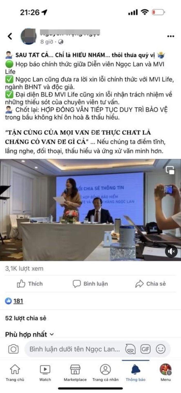 Bài đăng của 1 vị lãnh đạo công ty bán Bảo hiểm (Ảnh: Chụp màn hình) Bài đăng của 1 vị lãnh đạo công ty bán Bảo hiểm (Ảnh: Chụp màn hình)
