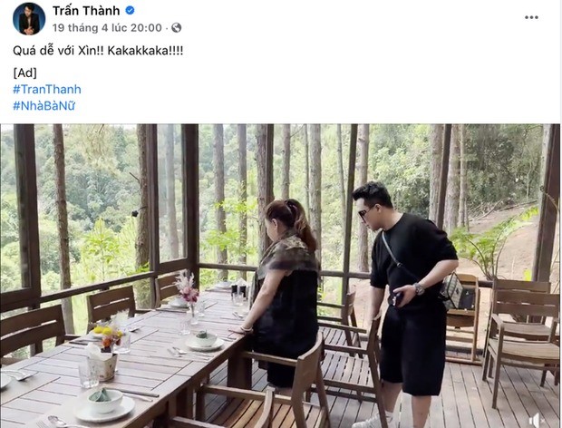 Bài đăng gần nhất trên fanpage của Trấn Thành trên MXH là vào ngày 19/4 vừa qua. Sau đó, nam MC 'im hơi lặng tiếng' vì những tin đồn đời tư (Ảnh: Chụp màn hình) Bài đăng gần nhất trên fanpage của Trấn Thành trên MXH là vào ngày 19/4 vừa qua. Sau đó, nam MC 'im hơi lặng tiếng' vì những tin đồn đời tư (Ảnh: Chụp màn hình)