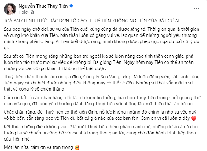 Bài đăng của Thùy Tiên gây chú ý (Ảnh: Chụp màn hình) Bài đăng của Thùy Tiên gây chú ý (Ảnh: Chụp màn hình)