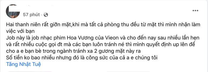Bài đăng 'tố' Tăng Nhật Tuệ khiến nhiều người chú ý (Ảnh: Chụp màn hình) Bài đăng 'tố' Tăng Nhật Tuệ khiến nhiều người chú ý (Ảnh: Chụp màn hình)