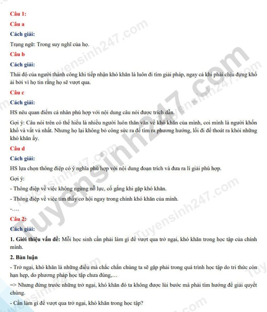 Đáp án đề thi lớp 10 môn Ngữ văn tỉnh Hòa Bình năm 2023 - Ảnh 2