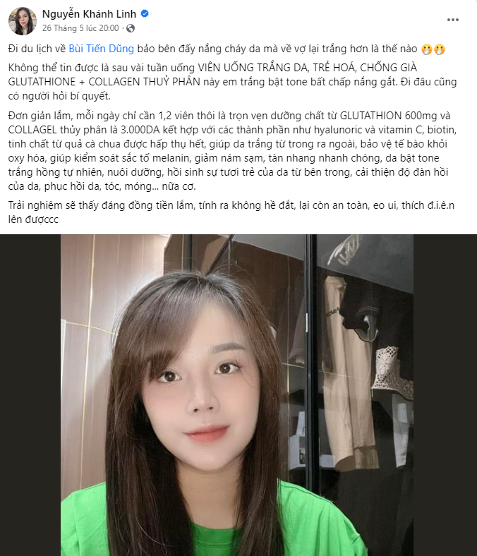 Bài đăng gần nhất của vợ Bùi Tiến Dũng tag tên chồng (Ảnh: Chụp màn hình) Bài đăng gần nhất của vợ Bùi Tiến Dũng tag tên chồng (Ảnh: Chụp màn hình)