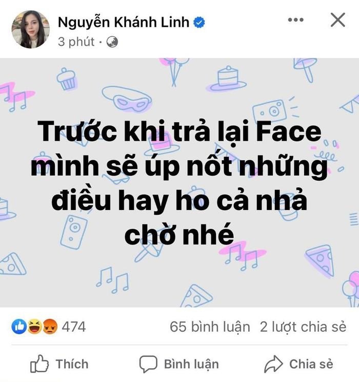 Động thái mới nhất trên trang cá nhân của Nguyễn Khánh Linh (Ảnh: Chụp màn hình) Động thái mới nhất trên trang cá nhân của Nguyễn Khánh Linh (Ảnh: Chụp màn hình)