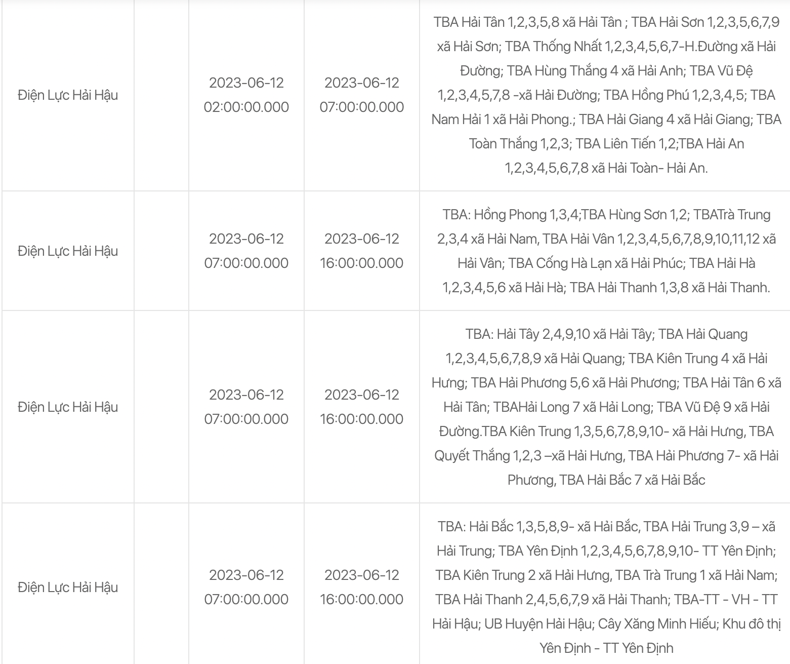Lịch cúp điện các tỉnh ngày 12/6/2023: Miền Bắc hạ nhiệt, Nam Định vẫn cắt tại nhiều khu vực - Ảnh 6