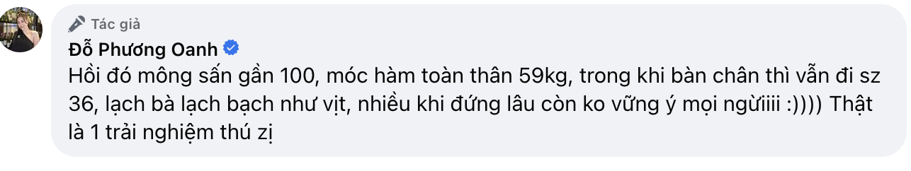 Phương Oanh tiết lộ số đo vòng 3 gây xôn xao (Ảnh: Chụp màn hình) Phương Oanh tiết lộ số đo vòng 3 gây xôn xao (Ảnh: Chụp màn hình)