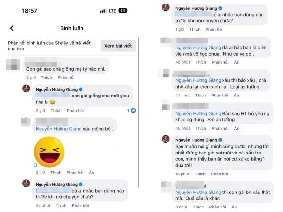 Màn 'đáp trả' của diễn viên Hương Giang nhanh chóng nhận được sự quan tâm lớn từ phía cư dân mạng (Ảnh: Chụp màn hình) Màn 'đáp trả' của diễn viên Hương Giang nhanh chóng nhận được sự quan tâm lớn từ phía cư dân mạng (Ảnh: Chụp màn hình)