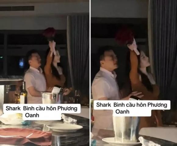Màn cầu hôn được cho là của Phương Oanh - shark Bình (Ảnh: Chụp màn hình) Màn cầu hôn được cho là của Phương Oanh - shark Bình (Ảnh: Chụp màn hình)