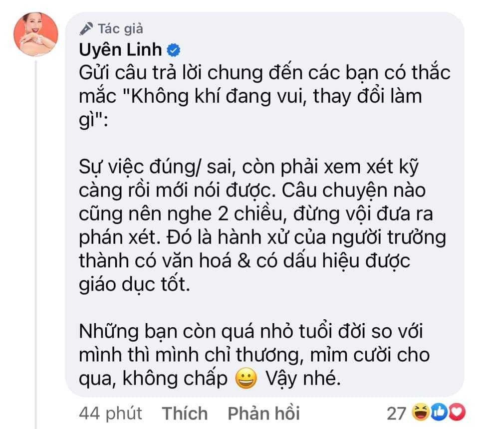 Uyên Linh nhắn gửi đến khán giả của mình (Ảnh: Chụp màn hình) Uyên Linh nhắn gửi đến khán giả của mình (Ảnh: Chụp màn hình)