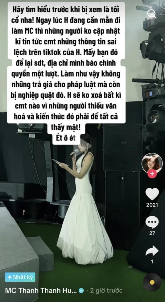 Thanh Thanh Huyền đưa ra loạt động thái cứng khi vô tình bị 'réo tên' vào đường dây bán hoa chục nghìn đô. Ảnh: Chụp màn hình Thanh Thanh Huyền đưa ra loạt động thái cứng khi vô tình bị 'réo tên' vào đường dây bán hoa chục nghìn đô. Ảnh: Chụp màn hình