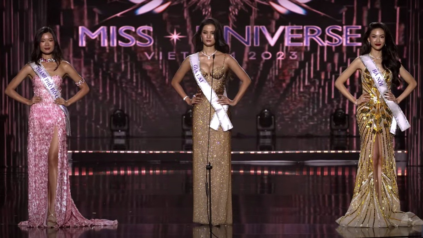 Top 3 Miss Universe Vietnam 2023. Ảnh: Chụp màn hình