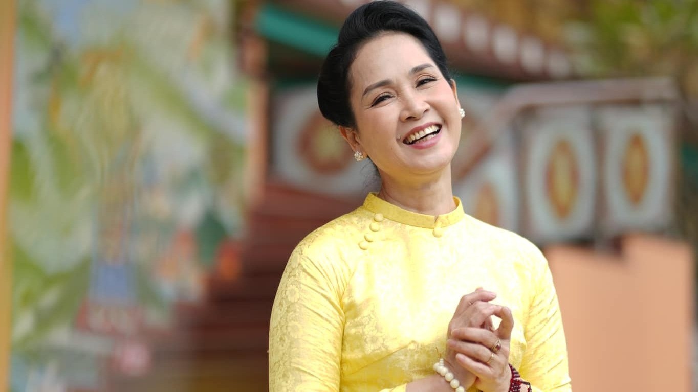 NSND Lan Hương cho biết, hiện tại giữa mình và ông xã đang yên ấm và hạnh phúc. Ảnh: FBNV