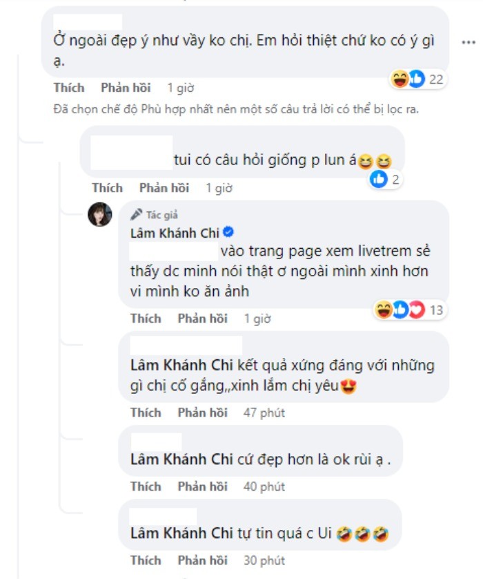 Lâm Khánh Chi đã có những chia sẻ về việc nhan sắc không được như kì vọng của CDM. Ảnh: Chụp màn hình Lâm Khánh Chi đã có những chia sẻ về việc nhan sắc không được như kì vọng của CDM. Ảnh: Chụp màn hình
