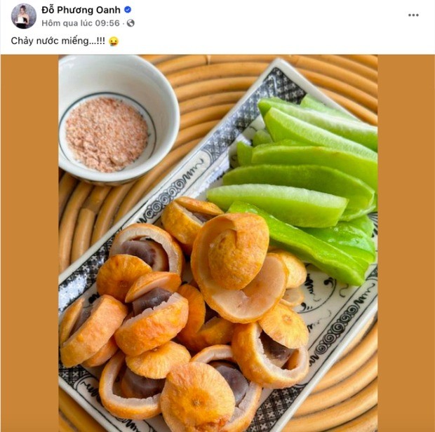 Phương Oanh thưởng thức những đồ ăn chua, báo hiệu cô đang nghén. Ảnh: Chụp màn hình Phương Oanh thưởng thức những đồ ăn chua, báo hiệu cô đang nghén. Ảnh: Chụp màn hình