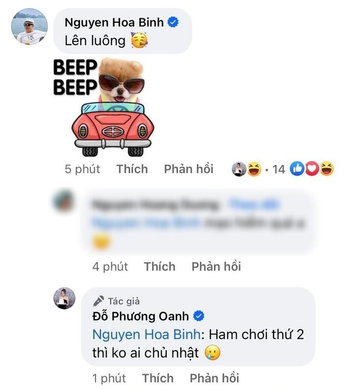 Màn tương tác của shark Bình - Phương Oanh. Ảnh: Chụp màn hình Màn tương tác của shark Bình - Phương Oanh. Ảnh: Chụp màn hình