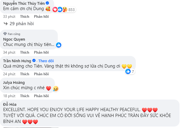 Thùy Tiên cùng khán giả để lại bình luận dưới bài đăng của bà Đặng Thùy Trang. Ảnh: FBNV Thùy Tiên cùng khán giả để lại bình luận dưới bài đăng của bà Đặng Thùy Trang. Ảnh: FBNV