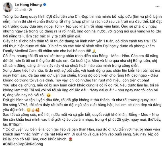 Diva Hồng Nhung nói về lý do ít xuất hiện trong tập 4 Chị đẹp đạp gió rẽ sóng. Ảnh: Chụp màn hình Diva Hồng Nhung nói về lý do ít xuất hiện trong tập 4 Chị đẹp đạp gió rẽ sóng. Ảnh: Chụp màn hình