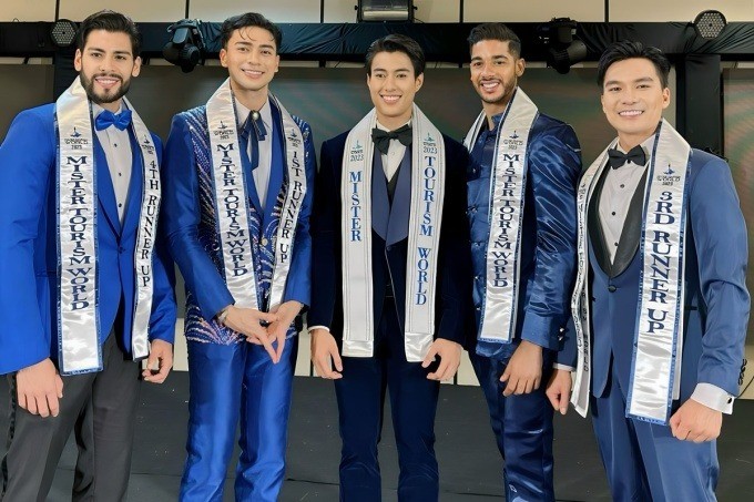 Top 5 Mister Tourism World 2023. Ảnh: FBNV