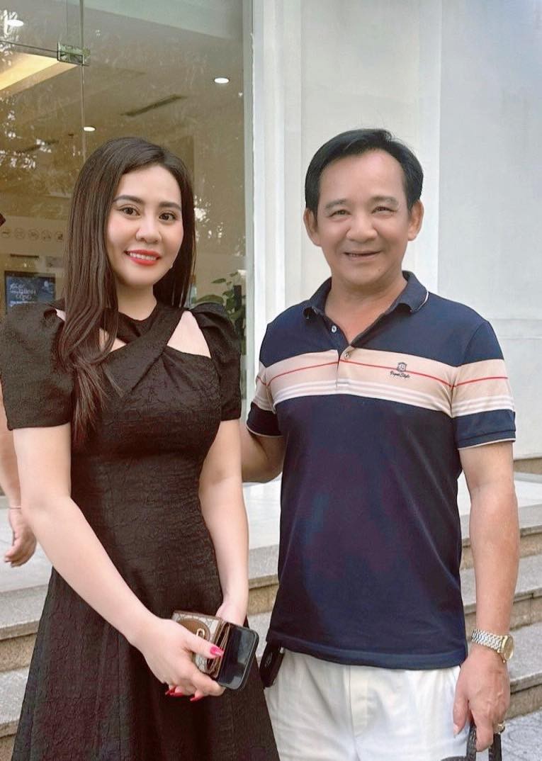 Hoa hậu Phan Kim Oanh - NSƯT Quang Tèo từng đóng vợ chồng trong series phim 'Đại gia chân đất'. Ảnh: FBNV