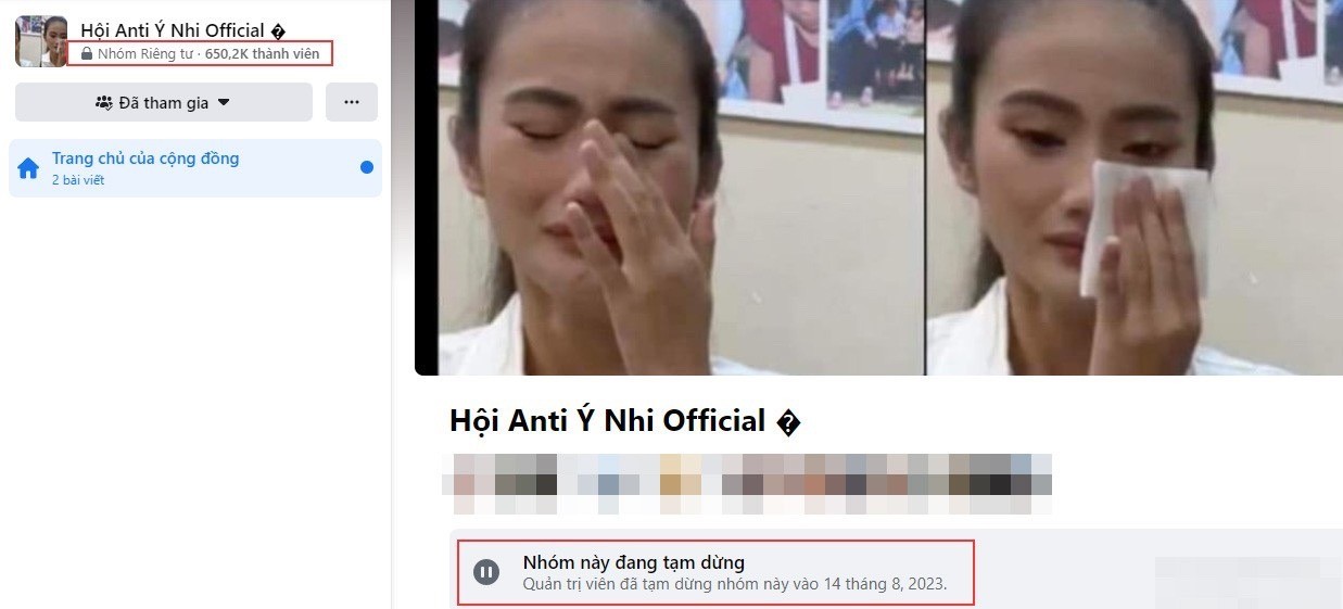 Vượt mặt Hương Giang, Ý Nhi là nàng hậu có số lượng anti-fan trên 600 nghìn thành viên song đến nay đã tạm dừng hoạt động và chuyển sang FC Hoa hậu Việt Nam. Ảnh: FBNV